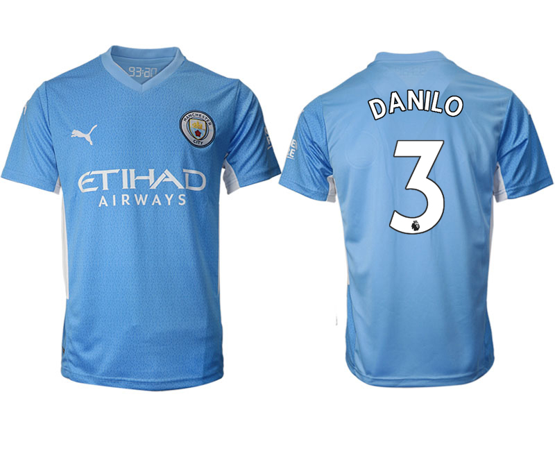 Men 2021-2022 Club Manchester city home aaa version blue #3 Soccer Jersey